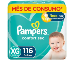 Fralda Infantil Pampers Confort C/116 Xg 