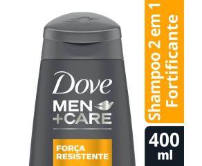 Shampoo 2em1 Dove 400ml Men Care Força Resistente 