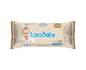 Lenço Umedecido Infantil Lara Baby C/100 Toalha 