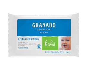 Lenço Umedecido Infantil Granado C/50 Pele Sensível 