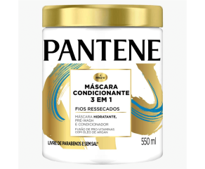 Máscara Hidratante Pantene 550ml Condicionante 3 Em 1 P/ Fios Ressecados 