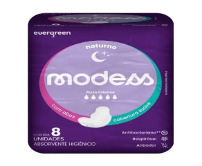Absorvente Com Abas Modess C/8 Noturno Suave 