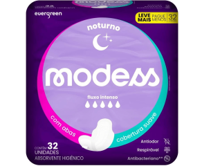 Absorvente Com Abas Modess C/32 Noturno Suave 