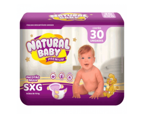 Fralda Infantil Natural Baby C/30 Mega Xxg Pc