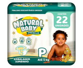 Fralda Infantil Natural Baby C/22 Jumbinho P Pc