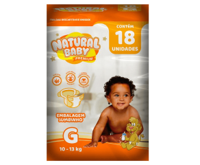 Fralda Infantil Natural Baby C/18 Jumbinho G C/18