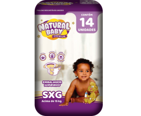 Fralda Infantil Natural Baby C/14 Jumbinho Sxg 