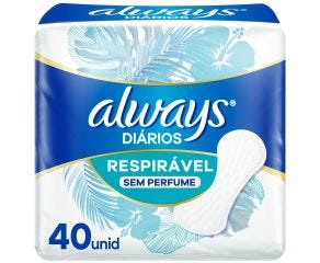 Protetor Diário Sem Abas Always C/40 Respirável 