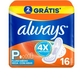 Absorvente Com Abas Always C/16 Super Proteção Seca 