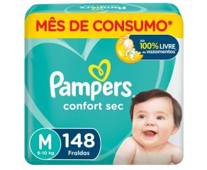 Fralda Infantil Pampers Confort C/148 M 