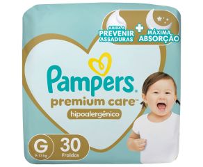 Fralda Infantil Pampers Premium Care C/30 Mega G Pc