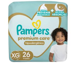 Fralda Infantil Pampers Premium Care C/26 Mega Xg Pc