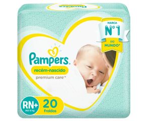 Fralda Infantil Pampers Premium Care C/20 Rn+ Pc