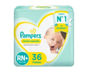 Fralda Infantil Pampers Premium Care C/36 Rn+ Pc