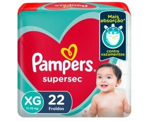 Fralda Infantil Pampers Supersec C/22 Pacotão Xg 