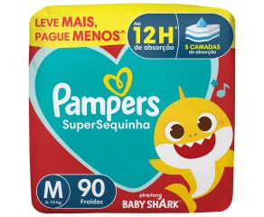 Fralda Infantil Pampers Supersec Jumbo M C/90 