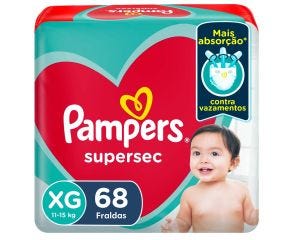 Fralda Infantil Pampers Supersec Jumbo Xg C/68 