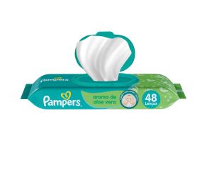 Lenço Umedecido Sache Pampers C/48 Aroma De Aloe Vera 