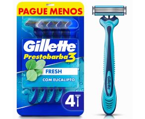 Aparelho Barbear Gillette Prestobarba L4p3 Fresh Eucalipto 