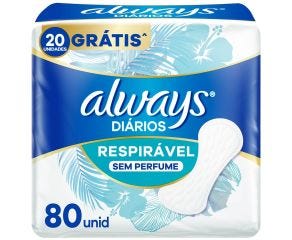 Protetor Diário Sem Abas Always C/80 Respirável 