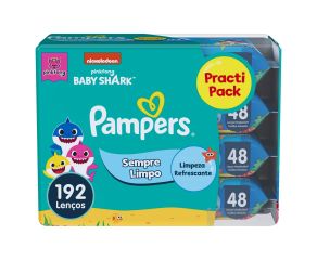 Lenço Umedecido Sache Pampers C/48 Baby Shark C/4