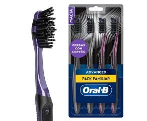 Escova Dental Macia Oral-b C/4 Advanced 3dwhite Carvão 