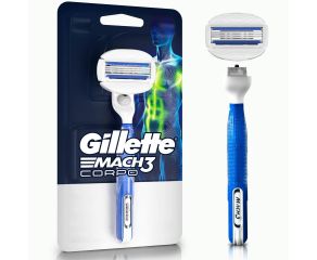 Aparelho Corporal Gillette Mach3 C/1 Recarregavel E Carga Corpo 
