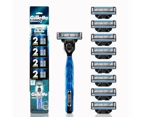 Kit Barbear Gillette Mach3 Com 4x2 + Aparelho Acqua Grip 