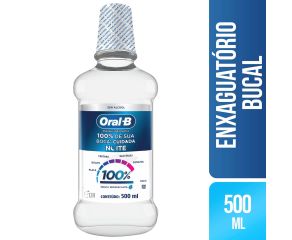 Enxaguatório Antisséptico Oral-b 500ml 100% Noite Menta Refrescante 