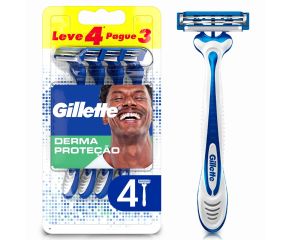 Aparelho Barbear Gillette Prestobarba  Derma Proteção L+p- C/4