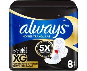 Absorvente Com Abas Always C/8 Noites Tranquilas Extra Grande 