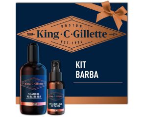 Kit Shampoo King.C.Gillette 241ml + Sérum Preenchedor Para Barba 50ml 
