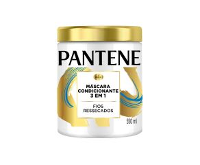Máscara Hidratante Pantene 550ml Condicionante 3 Em 1 P/ Fios Ressecados 