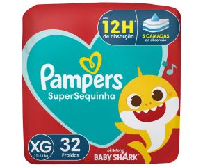 Fralda Infantil Pampers Supersec C/32 Mega Xg 