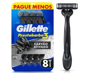 Aparelho De Barbear Gillette Prestobarba C/8 Carbono Leve Mais Pague Menos 