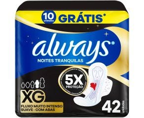 Absorvente Com Abas Always C/42 Gts 10 Suave Noturno Xg 
