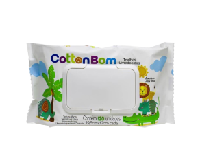 Lenço Umedecido Infantil Cotton Bom C/120 Toalha 