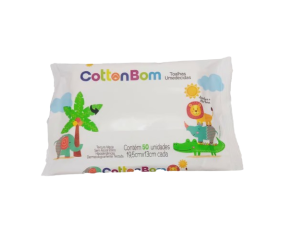 Lenço Umedecido Infantil Cotton Bom C/50 Toalha 