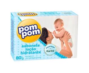 Sabonete Em Barra Infantil Pompom 80g Hidratante 