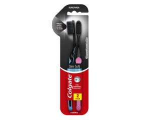 Escova Dental Macia Colgate C/2 Slim Soft Black L2p1 