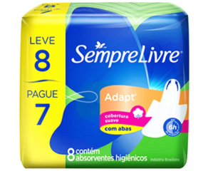 Absorvente Com Abas Sempre Livre Especial Adapt Leve 8 Pague 7 