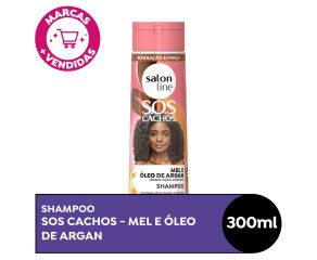 Shampoo SOS Cachos Mel e Óleo de Argan Restauração Extrema Salon Line 300ml