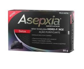 Sabonete Em Barra Anti-acne Asepxia 80g Carvão Detox 