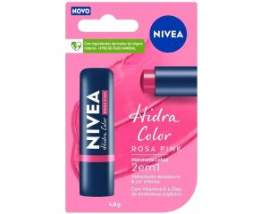 Protetor Labial Hidratante Nivea 4,8g Hidra Color Rosa Pink 