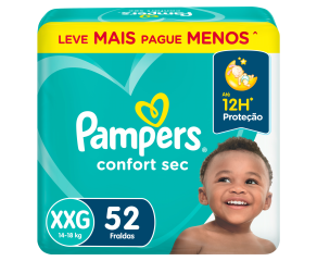 Fralda Infantil Pampers Confort C/52 Confort Sec Xxg 