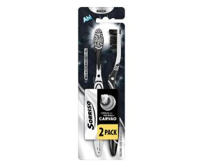 Escova Dental Macia Sorriso C/2 Carvão 