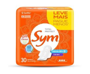 Absorvente Com Abas Sym C/30 Total Protect Seca C/abas L+p- 