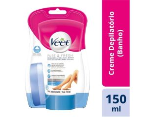 Depilatório Creme Veet 150ml Pure & Fresh Para Banho Pele Sensível 