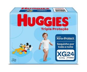 Fralda Infantil Huggies C/24 Roupinha Tripla Proteção Mega Xg 
