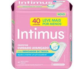 Protetor Diário Sem Abas Intimus Days C/40 Com Indicador De Troca 